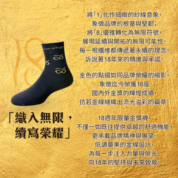 snug18週年限量金獎襪