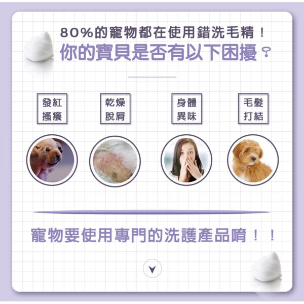 【犬用】寵物肌膚護理洗毛精-幼犬敏感洗毛精 (薰衣草森林泡泡香氛) 500ML-003