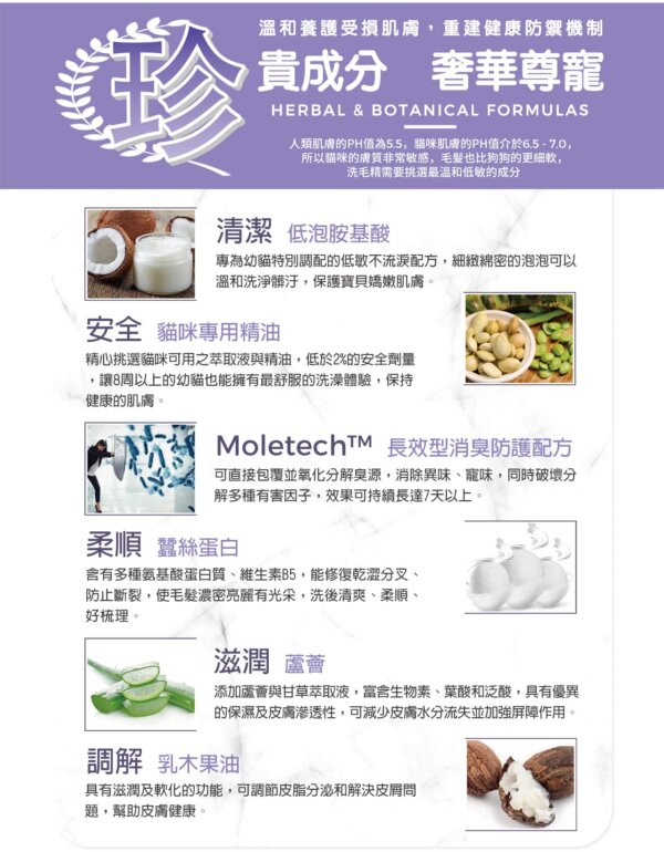 【貓用】寵物肌膚護理洗毛精–幼貓敏感洗毛精 (水蜜桃紅茶泡泡香氛) 500ML-005
