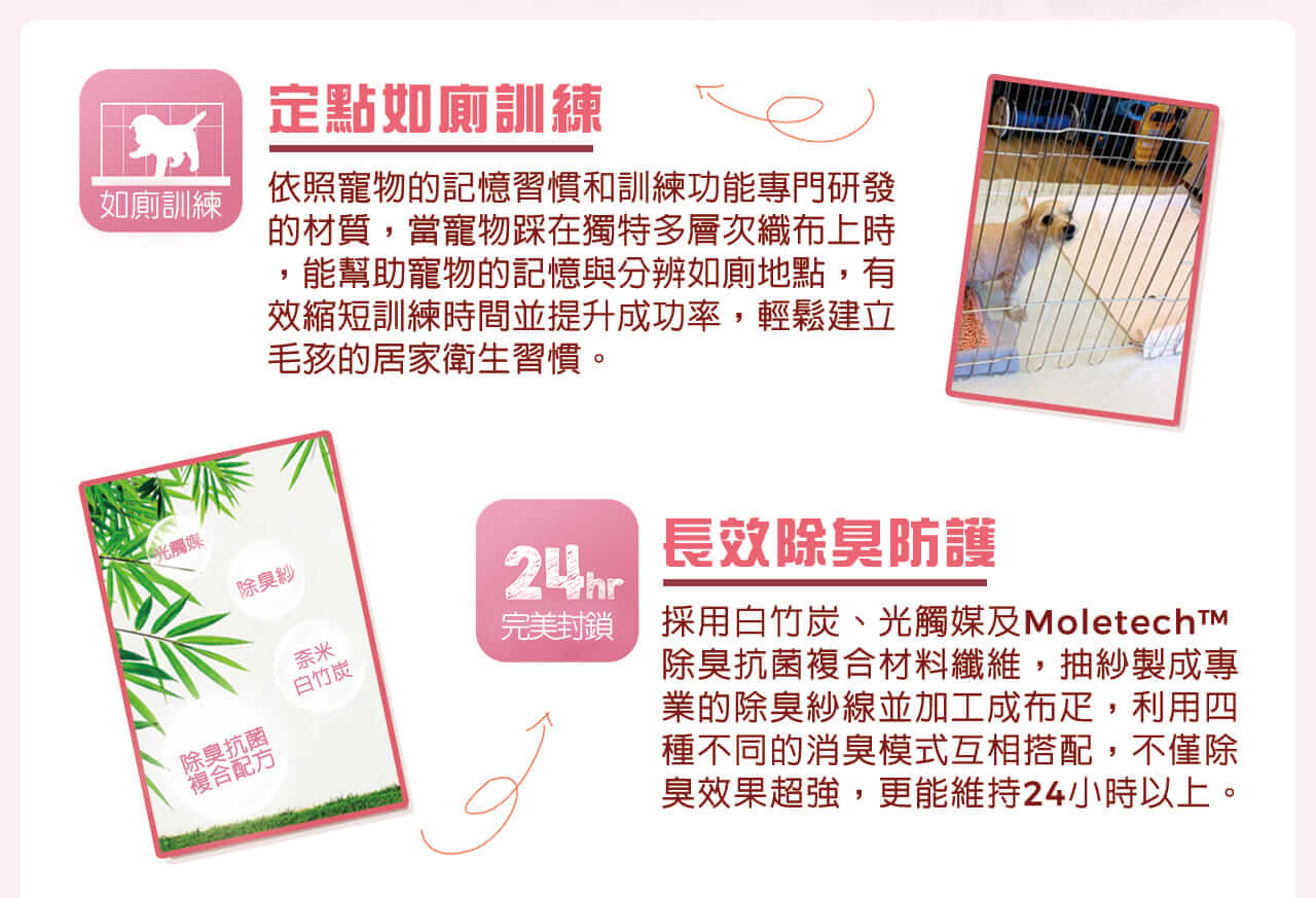 好寶貝寵物除臭尿墊★重複使用★年拋版S(粉紅)-009