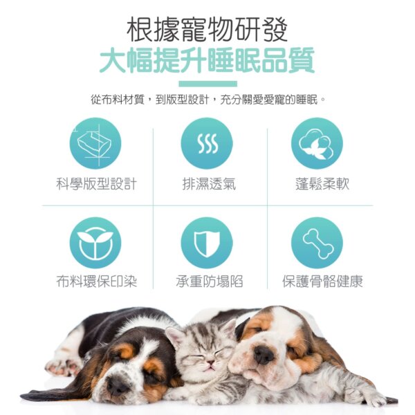 美式經典格紋寵物床 - 時尚橘-002
